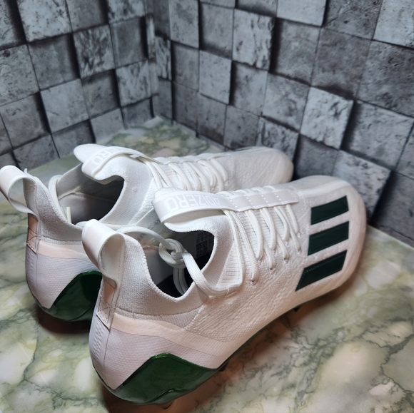 Adidas Adizero Primeknit White Green  Football Cleats Size 12.5 - Picture 6 of 10